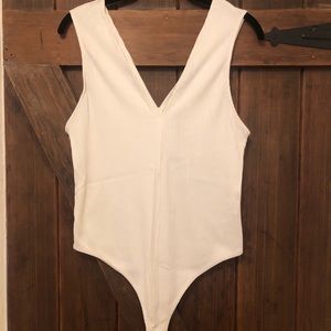 NET Zara White V-Neck Tank Leotard